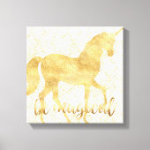 Wees Magische Gold Unicorn Canvas Afdruk (Voorkant)