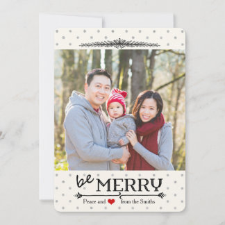 Wees Merry polka dots met kerstfoto Feestdagenkaart
