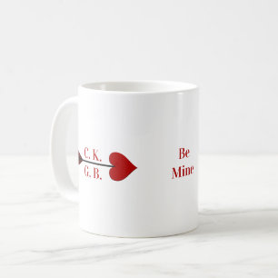 Wees mij. Cupid Arrow Initialen Coffee Cup Mok