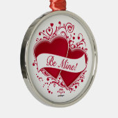 Wees mij. Rode harten Metalen Ornament (Rechts)