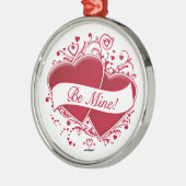 Wees mij. Rode harten Metalen Ornament (Links)