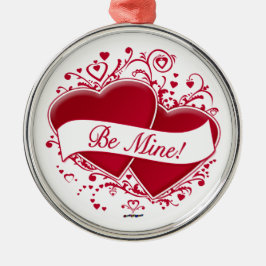 Wees mij. Rode harten Metalen Ornament