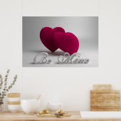 Wees mijn 3D Hearts Valentijn Poster (Keuken)