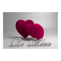 Wees mijn 3D Hearts Valentijn Poster