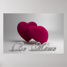 Wees mijn 3D Hearts Valentijn Poster