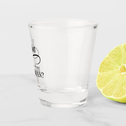 Wees mijn beste man handgeschreven swash kalligraf shot glas (Rechts)