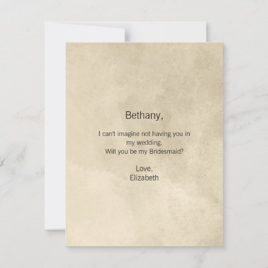 Wees mijn bloemenmeisje Champagne Pioenrozen & Par (Achterkant)