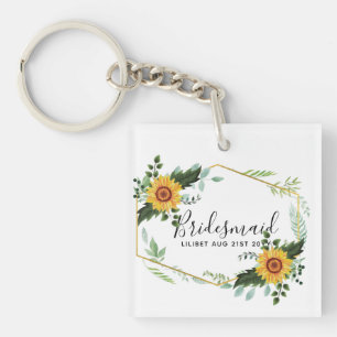 Wees mijn Bridesmaid Flowergirl Maid Honing Dank j Sleutelhanger