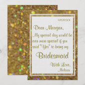 Wees mijn Bridesmaid | Glitter Glam Kaart (Voorkant / Achterkant)