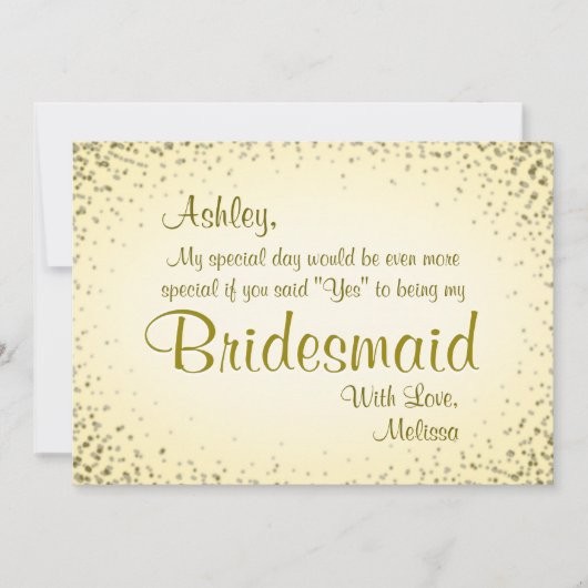 Wees mijn Bridesmaid | goud Kaart (Voorkant)
