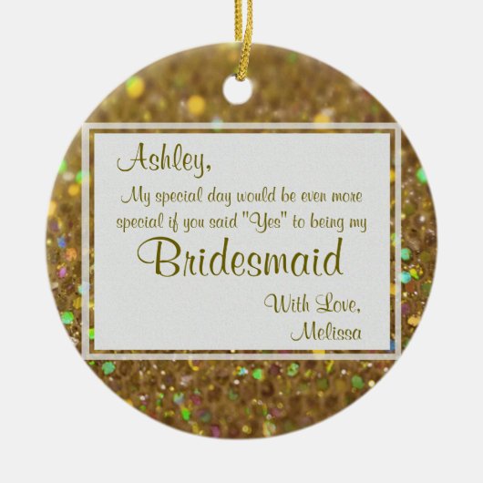 Wees mijn Bridesmaid Keepslag Keramisch Ornament (Voorkant)