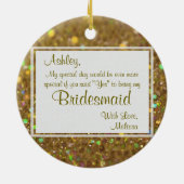 Wees mijn Bridesmaid Keepslag Keramisch Ornament (Achterkant)