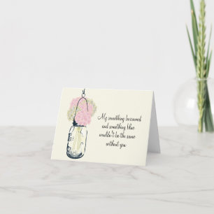 Wees mijn Bridesmaid Mason Jar en Hydrangeas