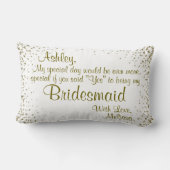 Wees mijn Bridesmaid | Mok "Gold Confetti Coffee" Kussen (Achterkant)