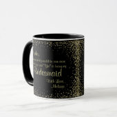 Wees mijn Bridesmaid | Zwart en goud Mok (Voorkant links)