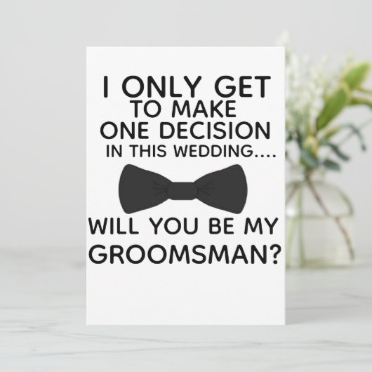 Wees mijn bruidsjonker kerst bruiloft kerstmis kaart (Staand voorkant)