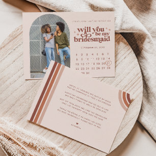 Wees mijn bruidsmeisje Foto & kalender Notitiekaartje