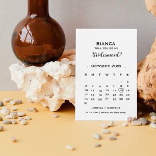 Wees mijn bruidsmeisje kalender voorstelkaart kaart