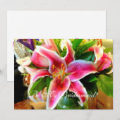 Wees mijn bruidsmeisje stargazer lelie kaart (Voorkant / Achterkant)