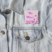 Wees mijn Button met roze harten (In situ)