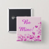 Wees mijn Button met roze harten (Voorkant /achterkant)