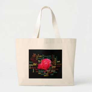 Wees mijn gelukkige Valentijn onder de blauwe heme Grote Tote Bag