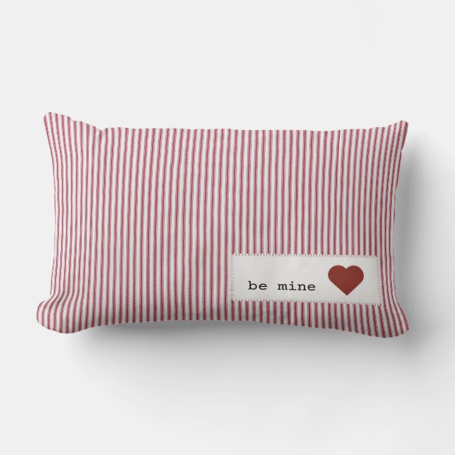 Wees mijn gestreepte Valentijnsdag Kussen (Voorkant)