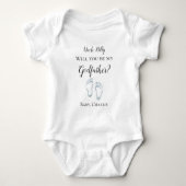 Wees mijn godfather Baby Feet Romper (Voorkant)