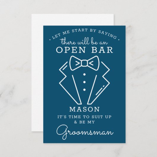 Wees mijn Groomsman Kaart - Grappig (Voorkant / Achterkant)