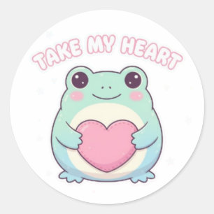 wees mijn kikker, valentijn kikker, romantische ki ronde sticker