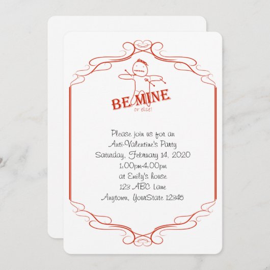 Wees mijn of andere partij tegen Valentijn Kaart (Voorkant / Achterkant)