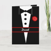 Wees Mijn Page Boy CUSTOM Kaart Tux en Roos 3 (Voorkant)