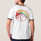 Wees mijn regenboogValentijn Romantic Heart Rustic T-shirt (Achterkant)