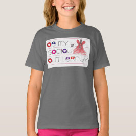 "Wees mijn sociale vlinder" Softball Girls T-shirt