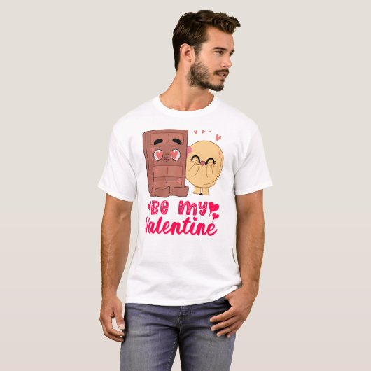 Wees mijn Valentijn Choco Pannenkoek matching kopp T-shirt (Voorkant volledig)