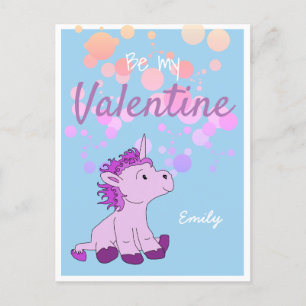 Wees mijn Valentijn Cute Unicorn Valentijn Day Feestdagenkaart
