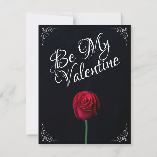 Wees mijn Valentijn - Donkere Rode Roos (Voorkant)