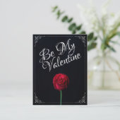 Wees mijn Valentijn - Donkere Rode Roos (Staand voorkant)