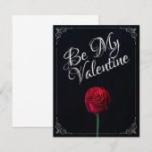 Wees mijn Valentijn - Donkere Rode Roos (Voorkant / Achterkant)