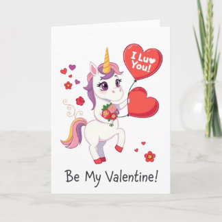 Wees mijn Valentijn! Eenhoorn Valentijnskaart Feestdagen Kaart