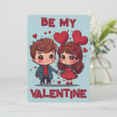 Wees mijn Valentijn Feestdagenkaart (Staand voorkant)