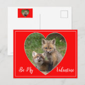 Wees mijn Valentijn Foxes Briefkaart (Voorkant / Achterkant)
