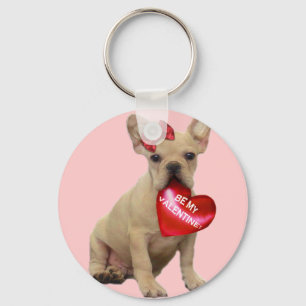 Wees mijn Valentijn Franse buldog sleutelhanger