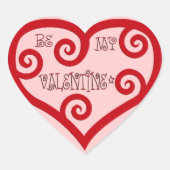 Wees mijn Valentijn hart Sticker (Voorkant)
