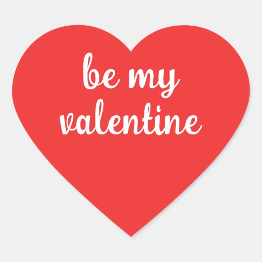 Wees Mijn Valentijn Hart Stickers (Voorkant)