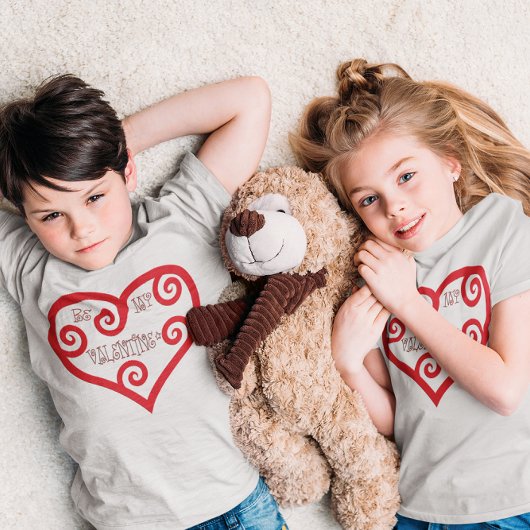 Wees mijn Valentijn hart Unisex Kinder T-shirt