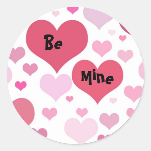 Wees mijn Valentijn harten Ronde Sticker (Voorkant)