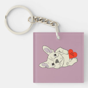 Wees mijn Valentijn, hond Sleutelhanger