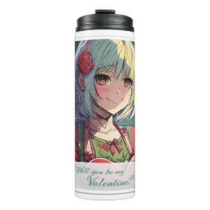 Wees mijn Valentijn in Manga-stijl 33420 Thermosbeker