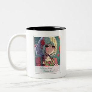 Wees mijn Valentijn in Manga-stijl 33420 Tweekleurige Koffiemok
